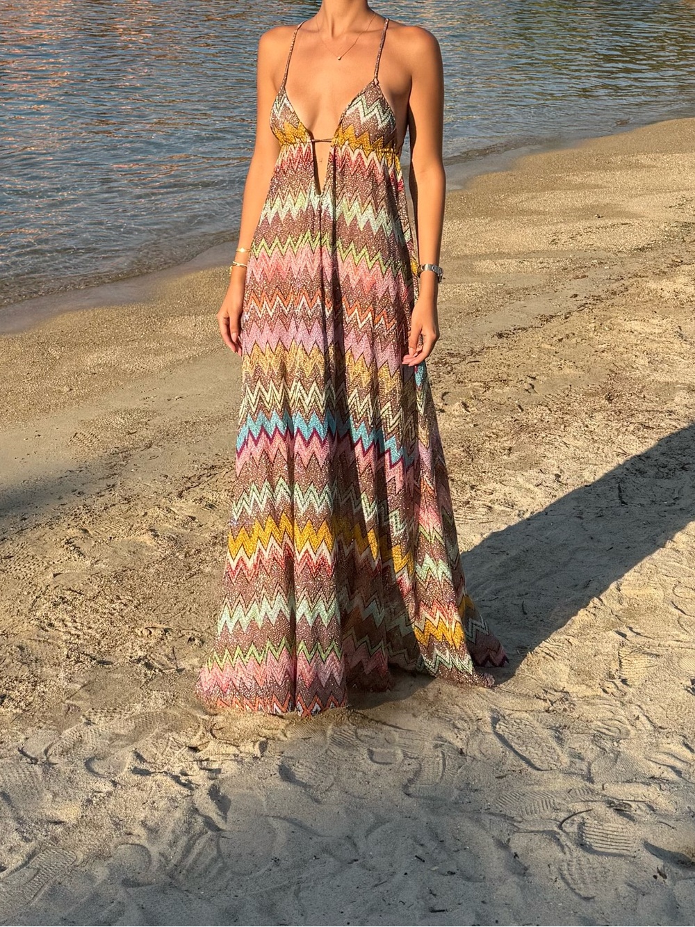 Missoni Multicolor Zigzag Maxi Dress with Pastel Accents WORN ONCE - Picture 4 of 4